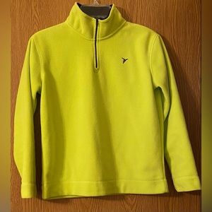 Old Navy Fleece neon green 1/4 zip pullover. Size Lg (10-12)